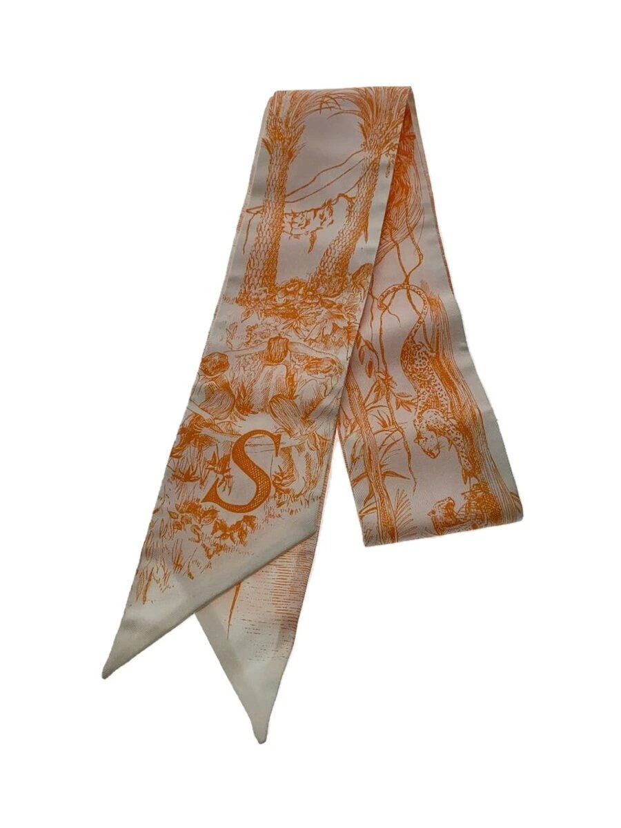 Foulard femme Christian Dior soie blanche motif complet occasion