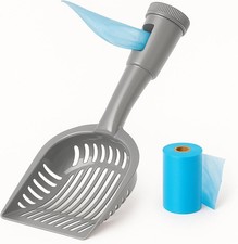 ARMATY 2-in-1 Pooper Scooper with Bag Attachment, Cat Litter Shovel Scoop with B