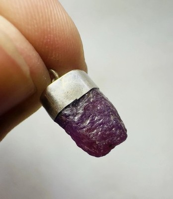  Natural Gemstone Purple Ruby Pendant 925 Sterling Silver Pendant Stone