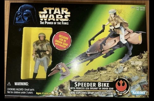 Star Wars POTF Speeder Bike w/ Exclusive Princess Leia Endor Gear New In Box NIB