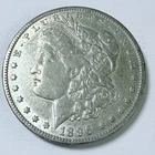 1896-O $1 MORGAN SILVER ONE DOLLAR, AU ALMOST UNCIR. CONDITION 90% SILVER  #9073