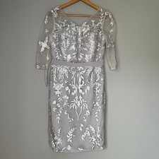 JJs House Formal Dress Size 8 Lace Chiffon Mother of the Bride Knee Length NEW