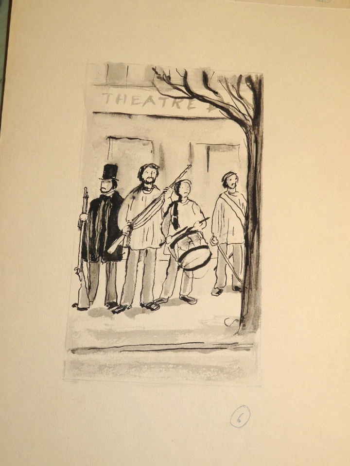 Jean OBERLÉ 1900-1961 DESSIN ORIGINAL OEUVRE VICTOR HUGO NAPOLEON III LE PETIT e - Photo 2/3