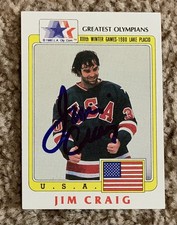 JIM CRAIG AUTOGRAPHED GREATEST OLYMPIANS SIGNED CARD 1980 MIRACLE ON ICE #33