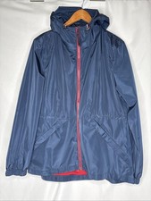 TOMMY HILFIGER Women  s M Windbreaker Jacket Navy Blue Red Logo