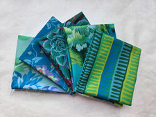 5 Fat Quarters - Green Kaffe Fassett FQ 18 x 22 100 Cotton Quilting Fabric V 13