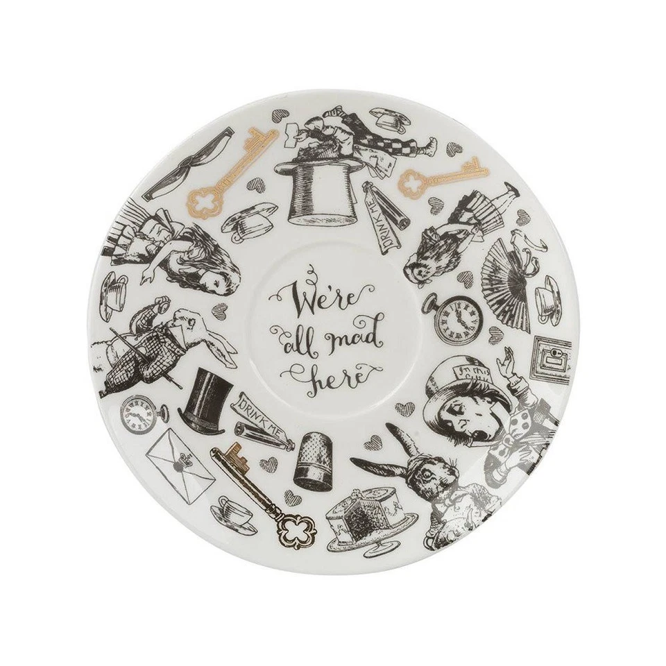 Xícara e pires V&A Alice no País das Maravilhas 210 ml xícara de chá presente colecionável - Imagem 2 de 4