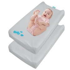 Waterproof Changing Pad Cover 2 Pack Grey Elastic Edge Breathable Soft Baby