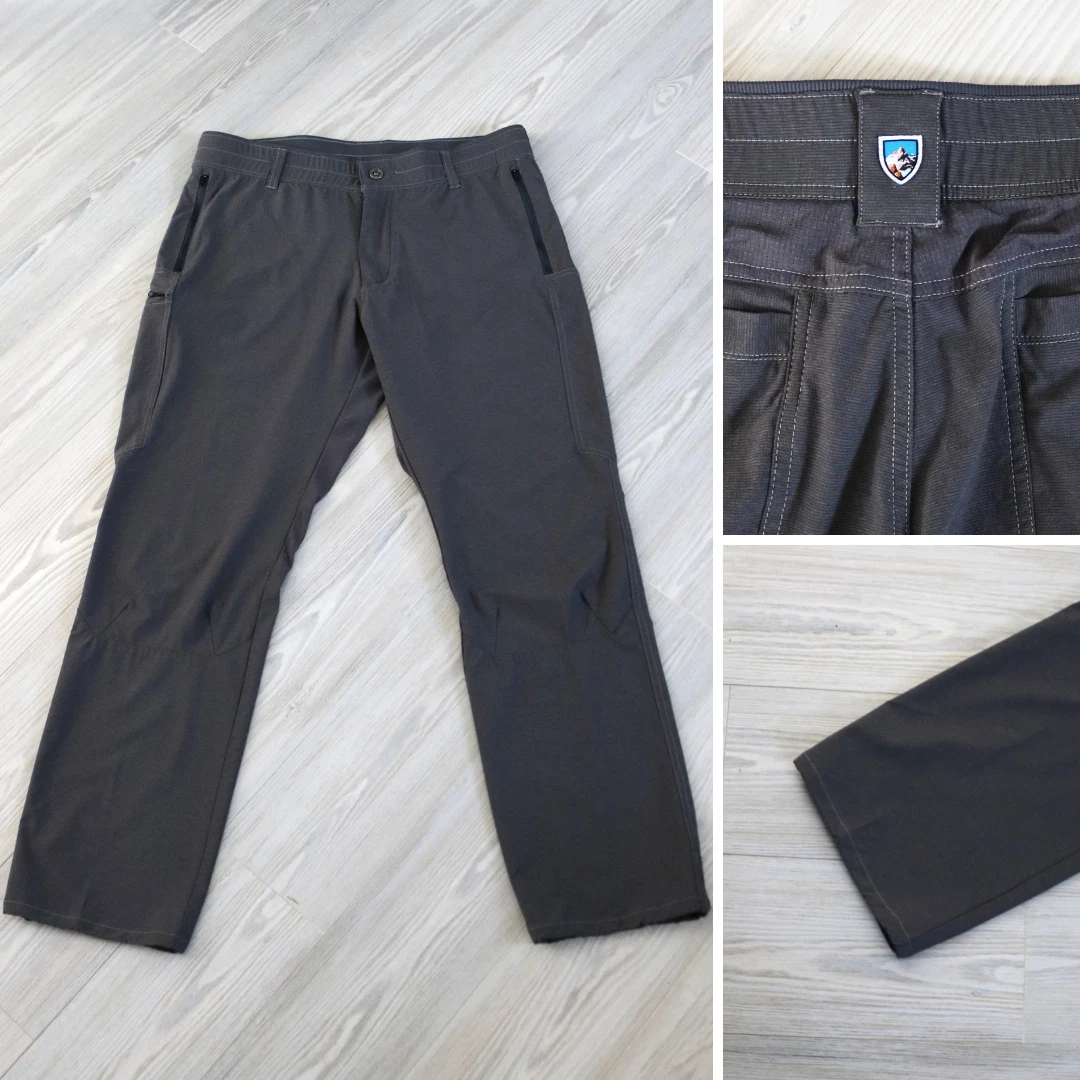 KUHL Men's 36 x 32 Charcoal Performance Hiking Pants Outdoor Utility NYLON Blend