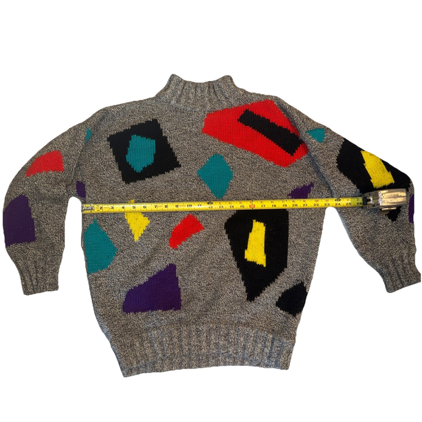 Esprit Sport Geometric Print Wool Blend Sweater Vintage, Size M
