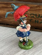Hubrig Volkskunst Flower Girl with Poppy Erzgebirge Figurine My Little Garden