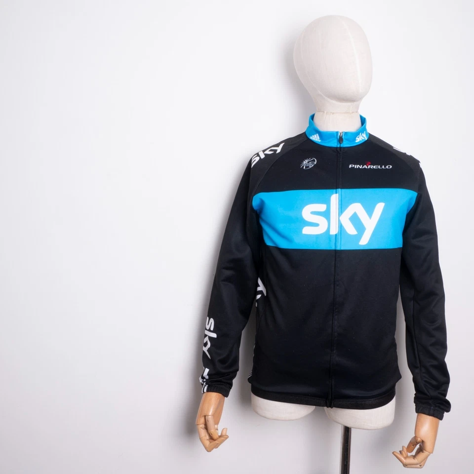 ADIDAS x SKY Cycling Team Men's Full-Zip Long Sleeve Top Black Jersey Size XL - Image 3 of 4