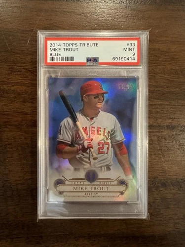 2014 Topps Tribute Mike Trout #33 Blue Refractor /99 PSA 9 Los Angeles Angels