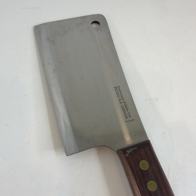 Grohmann Knives Ltd. 6-inch cleaver stainless steel blade rosewood handle
