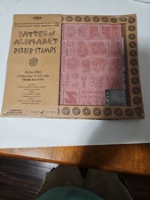 New Sealed Rubber Stampede Pattern Alphabet Rubber Stamps Set 41pc Ink Pad