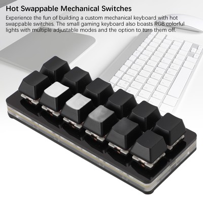 12 Key Gaming Keyboard USB Type C Wired Programmable RGB Multifunctional Smal CB
