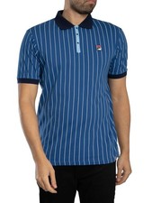 Fila Men's BB1 Classic Vintage Stripe Polo Shirt, Blue