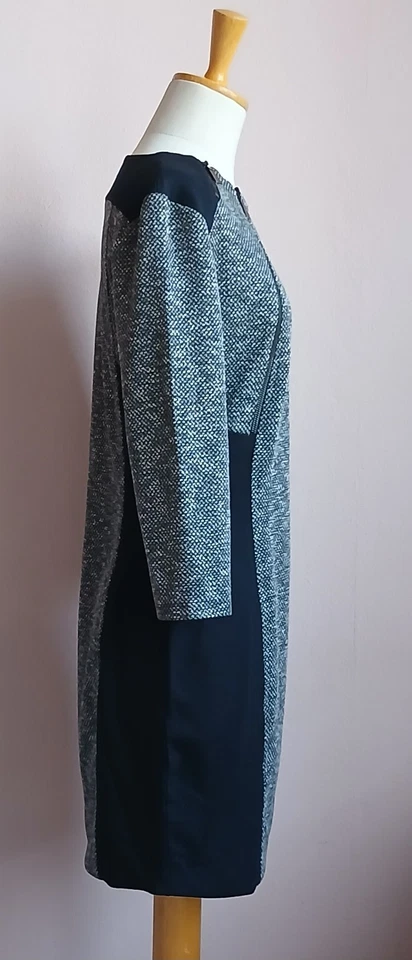 SPORTMAX CODE  /MAX MARA  Kleid Gr. L SCHWARZ/GRAU 3/4 ARM, ZIERREISSER,  - Bild 3 von 4