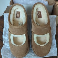 UGG Bea Mary Jane Chestnut Platform Slipper Womens Size 6.5 /Kids 5Y New In Box