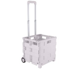 Collapsible Utility Cart Lightweight Adjustable Handle Rolling Shopping Carts