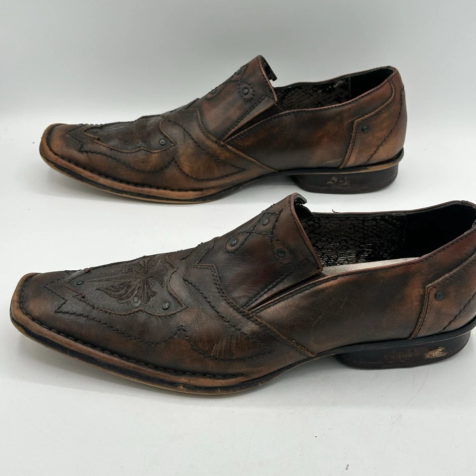 LOUNGE by MARK NASON Mocasines Zapatos Cruz 71765 Marrón Tachuela Hombre Talla 9 Foto 4 de 4