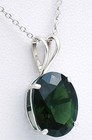 GENUINE 2.94 Cts TSAVORITE PENDANT 14k WHITE GOLD - Free Appraisal Service - NWT — photo 1