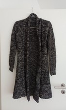 Schwarz Weiß Mellierte Jacke Strickjacke Dam...