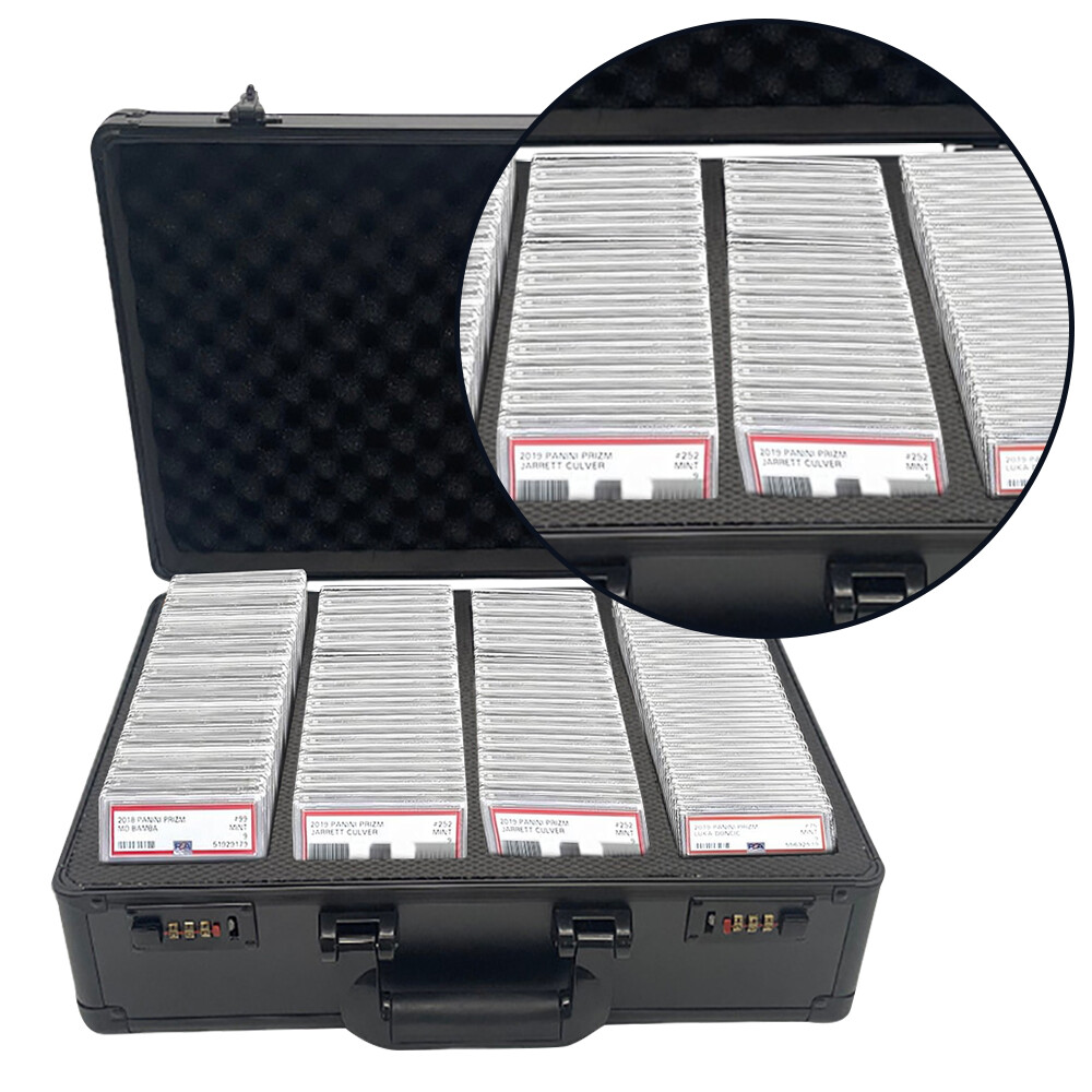4 Row Graded Card Case Storage Box for 150 Graded Sports Trading Cards  Fireproof