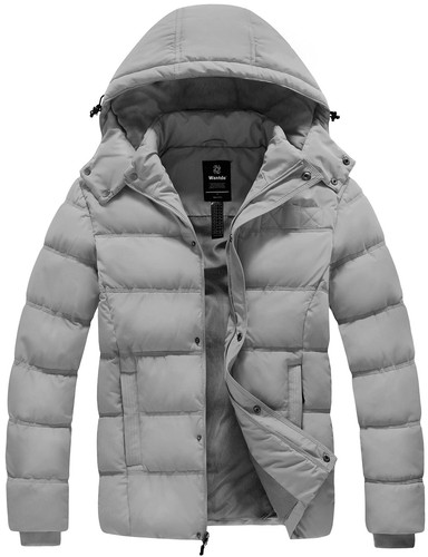 Wantdo Men's Winter Warm Puffer Jacket Coat with Removable Hood Winter Coat - Picture 44 of 99