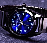 Excellanc Damen Elastisches Armband Frauen Uhr Zugband Flexband Schwarz Blau