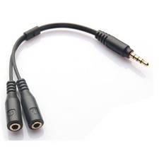2 X 3.5mm Stereo Audio Male to 2 Female Headphone/Mic Y Splitter Cable Adapter