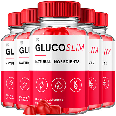 (5 Pack) Glucoslim Keto, Gluco Slim Keto ACV Weight Loss  Gummies (300 Gummies)