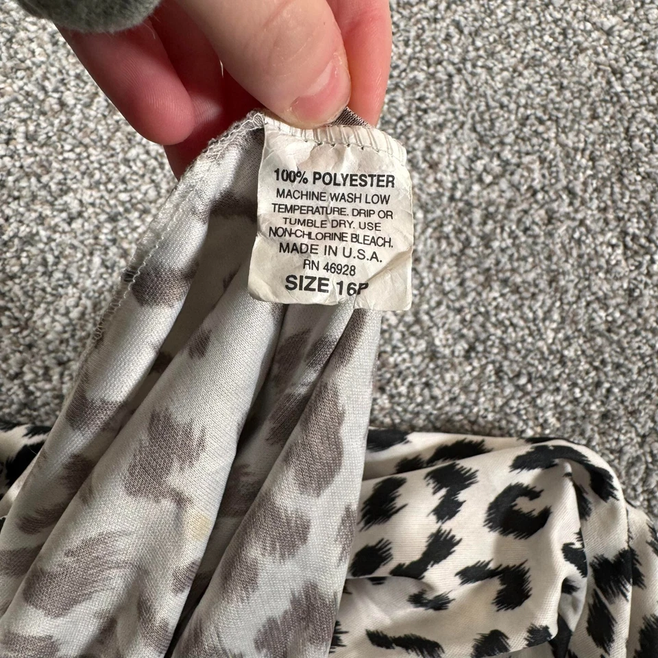 Falda Vintage Talla 16 Petite Skater Medio Fluido Estampado Leopardo Años 90 Estilo Retro Y2K Foto 4 de 4