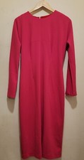 Halston Scuba Crepe Midi Dress Lipstick  Pink  Sz Sm ( Sz 4/6 )