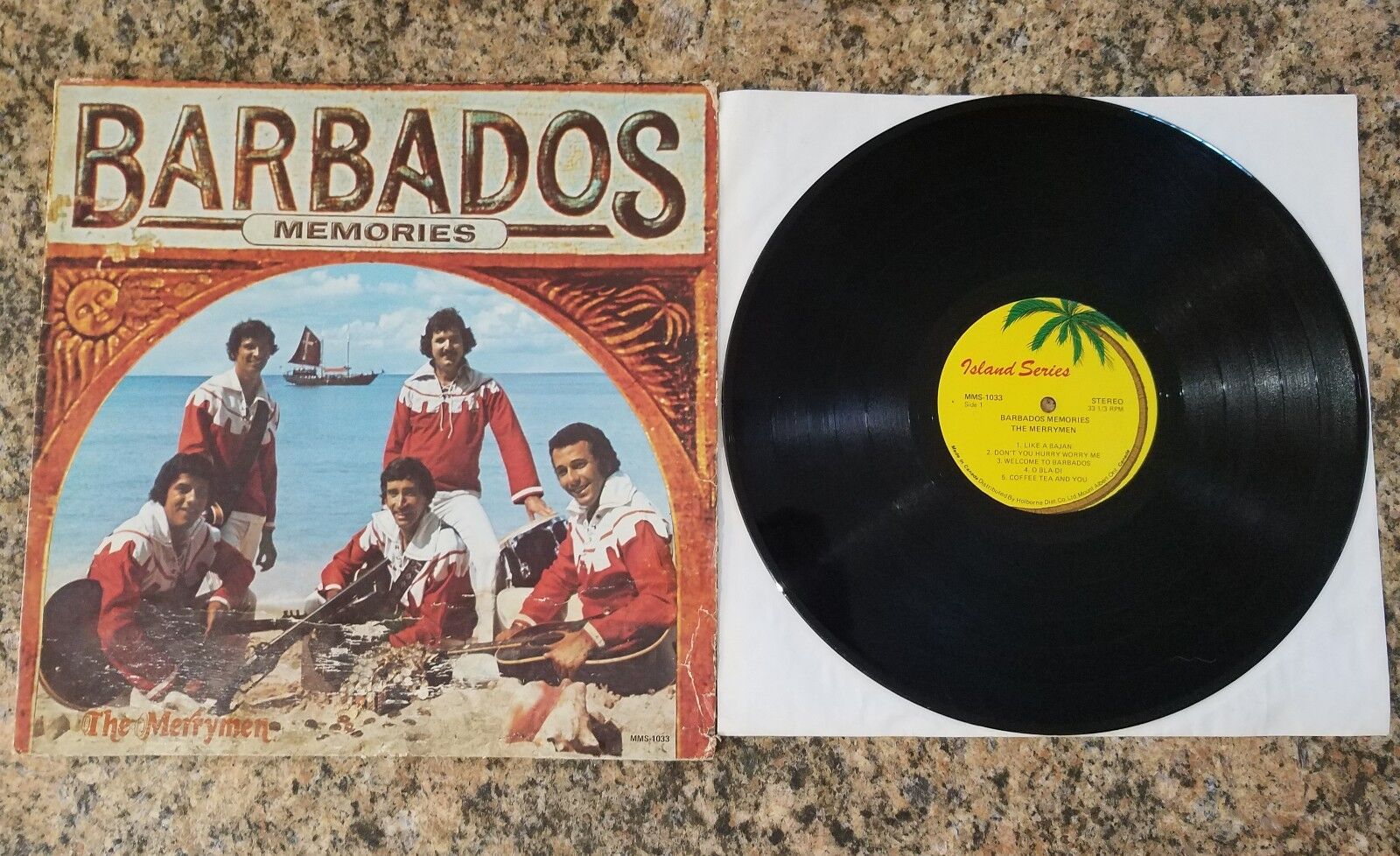 RARE CALYPSO BARBADOS MEMORIES THE MERRYMEN, ISLAND SERIES RECORDS LP.