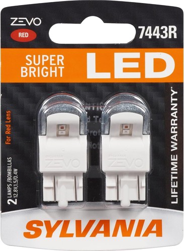7443 T20 ZEVO LED Red Bulbs - Bright Stop & Tail Lights, 2-Pack