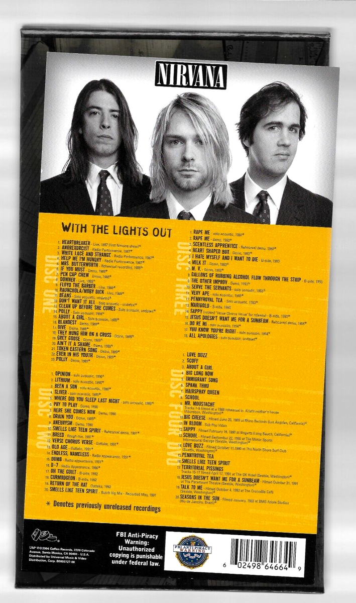 Nirvana ‎– With The Lights Out 3 CD, DVD 2004 Box Set - DGC