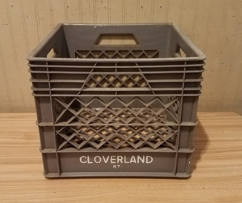 vintage cloverland dairy plastic milk crate bottle carrier