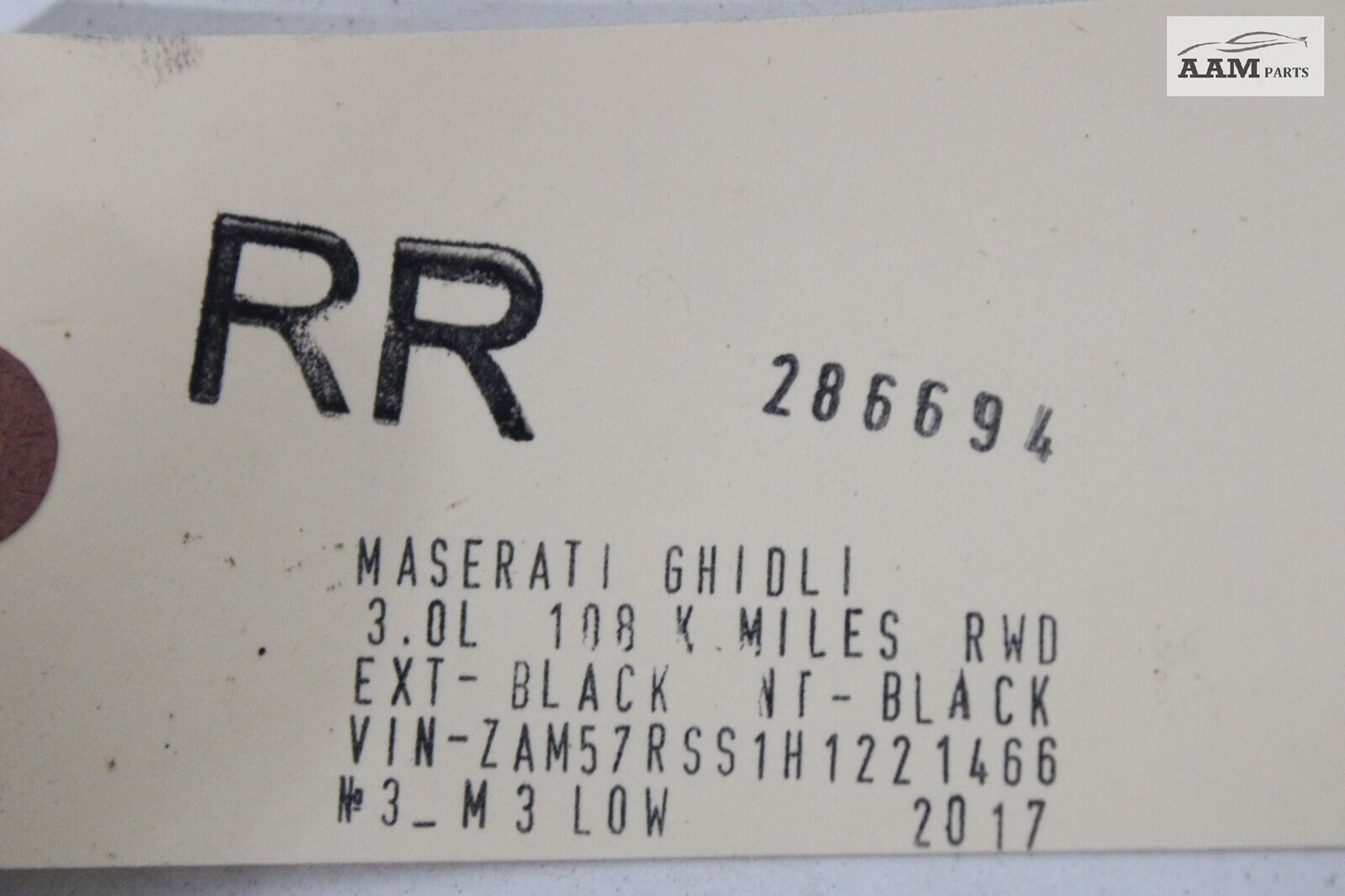 14-20 MASERATI GHIBLI M157 REAR RIGHT SIDE TRUNK LID HINGE SUPPORT 670009222 OEM