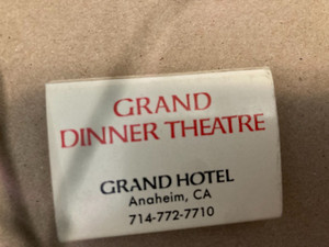 Grand Dinner Theater/Green's Cafe In CA Match Box