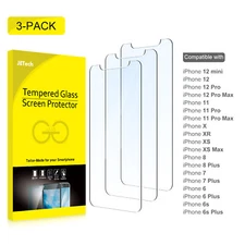 JETech Tempered Glass Screen Protector for iPhone 12 11 Pro Max X XS XR XS Max