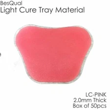 Dental Light Cure Custom Tray Material - BQ Tray -  Pink - 2mm - 50 Pcs/Box