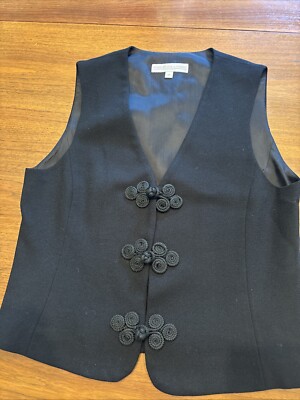Preston & York Black Woop Embellished Ladies Vest Size 8Petite NWOT