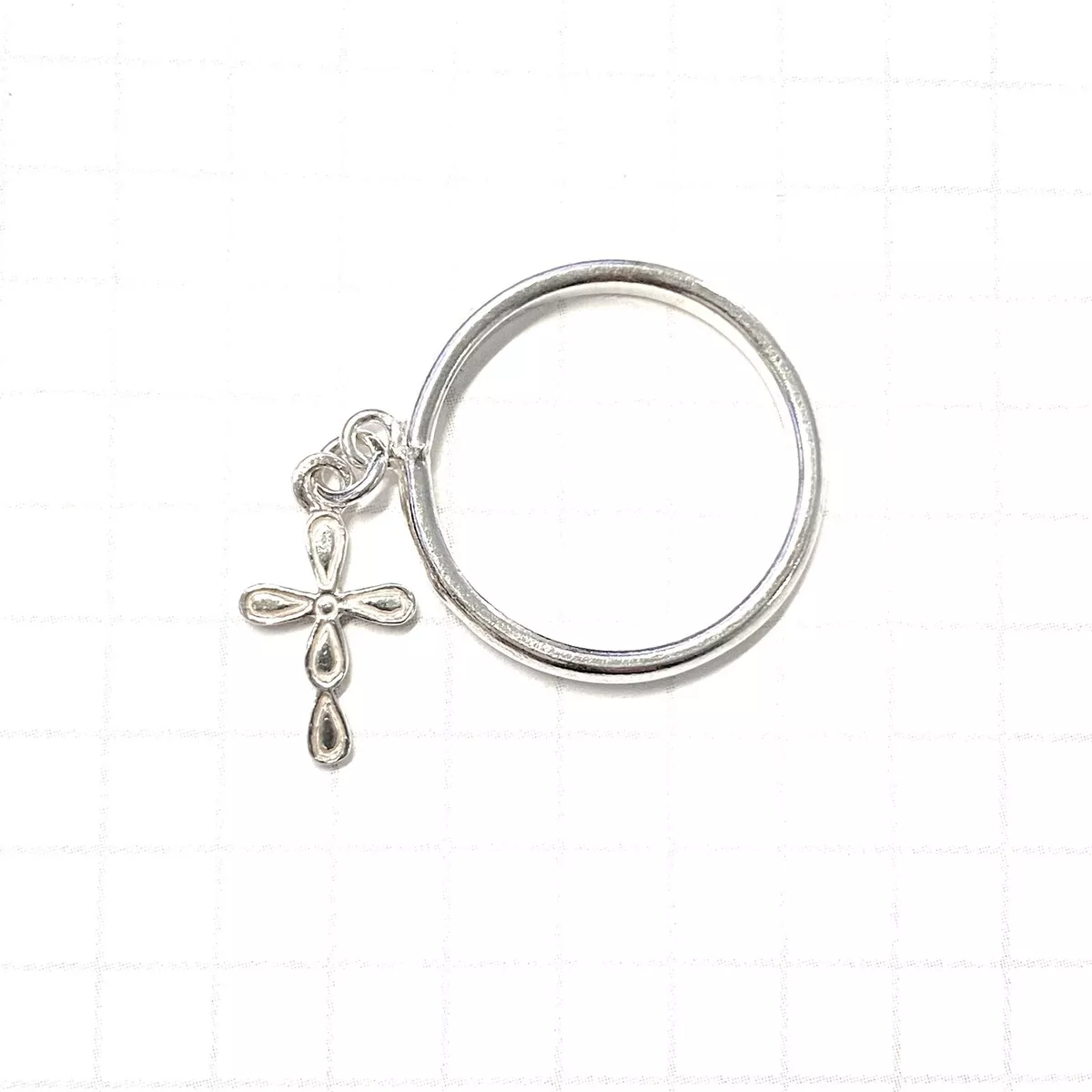 Cross charm ring deals