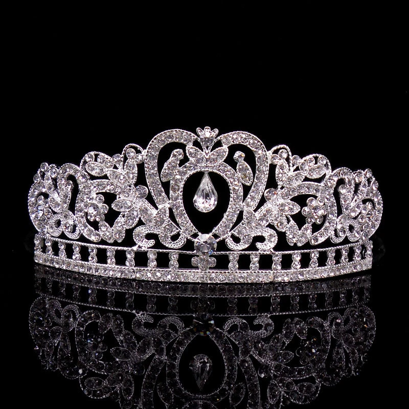 Kids White Heart Girl Children Wedding Prom Mini Tiara Crown