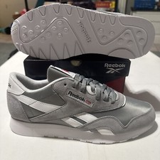 Grey Size 12 White Man's Athleisure Reebok Classic Nylon Heritage Running Shoe