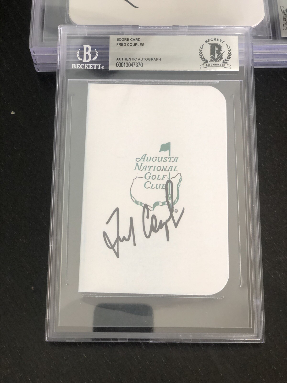 Fred Couples Autographed Signed PGA Hand Masters Scorecard Slabbed Beckett BAS #2 