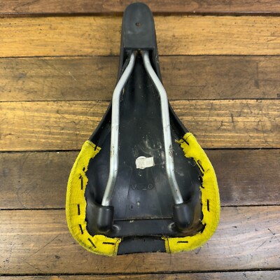 Selle Vélo Vintage Fulcrum Jaune – Rétro BMX VTT 90's, Cousue Main