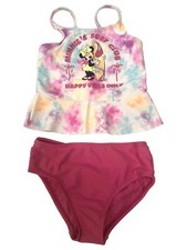 Disney Toddler Girls Pink Tie Dye 2pc Minnie Mouse Tankini Bikini Swim Suit