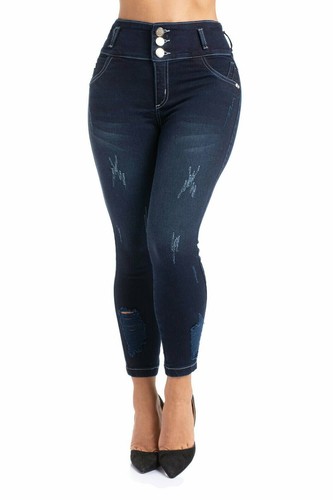 VEROX JEANS pantalones colombianos cintura alta Levantacola 5107 | eBay